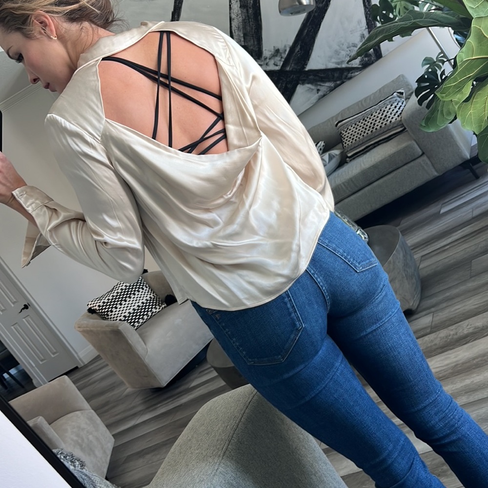 Aldina Open Back Button Down Top - image 3